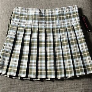 Checkered Skater Mini Skirt
